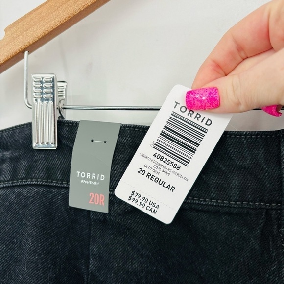 Torrid Straight Classic Denim High-Rise Carpenter Jean - Coal Mine - Picture 4 of 6